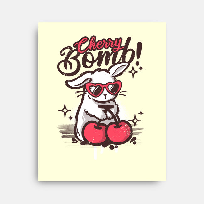Cherry Bomb Bunny-None-Stretched-Canvas-NemiMakeit