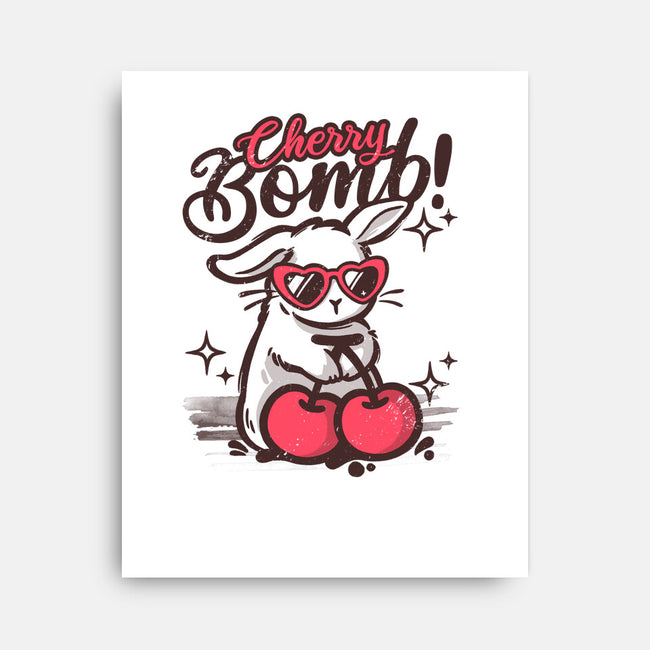 Cherry Bomb Bunny-None-Stretched-Canvas-NemiMakeit