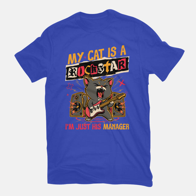 Rockstar Cat Manager-Mens-Basic-Tee-Studio Mootant