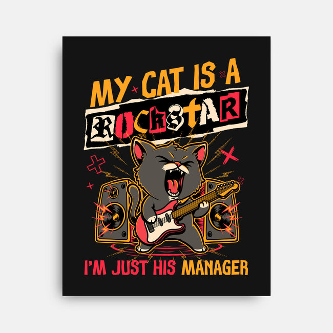 Rockstar Cat Manager-None-Stretched-Canvas-Studio Mootant