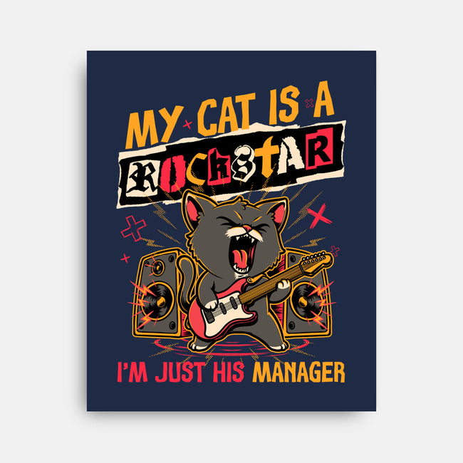 Rockstar Cat Manager-None-Stretched-Canvas-Studio Mootant