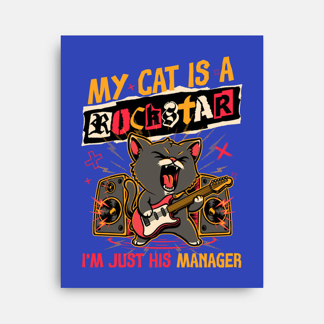 Rockstar Cat Manager-None-Stretched-Canvas-Studio Mootant