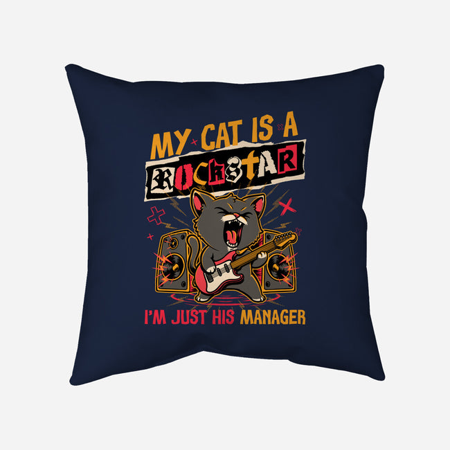 Rockstar Cat Manager-None-Removable Cover w Insert-Throw Pillow-Studio Mootant