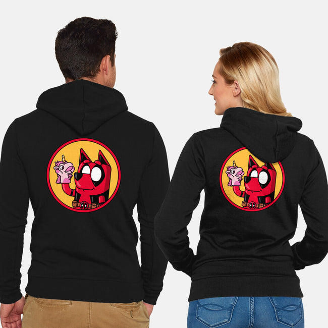 Dadpool-Unisex-Zip-Up-Sweatshirt-Raffiti
