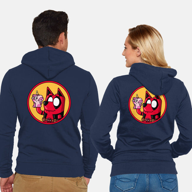 Dadpool-Unisex-Zip-Up-Sweatshirt-Raffiti