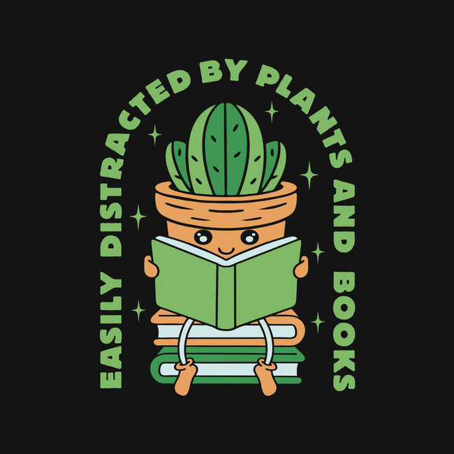 Easily Distracted By Plants And Books-None-Drawstring-Bag-brunopires