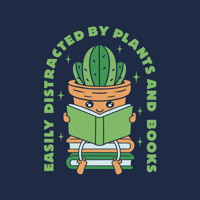 Easily Distracted By Plants And Books-None-Drawstring-Bag-brunopires