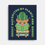 Easily Distracted By Plants And Books-None-Stretched-Canvas-brunopires