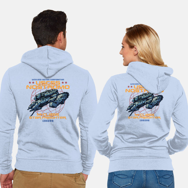 Star Freighter-Unisex-Zip-Up-Sweatshirt-momma_gorilla