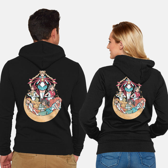 Moon Princesses-Unisex-Zip-Up-Sweatshirt-yumie