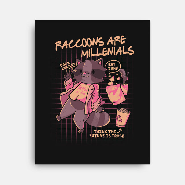 Raccons Millenials-None-Stretched-Canvas-yumie