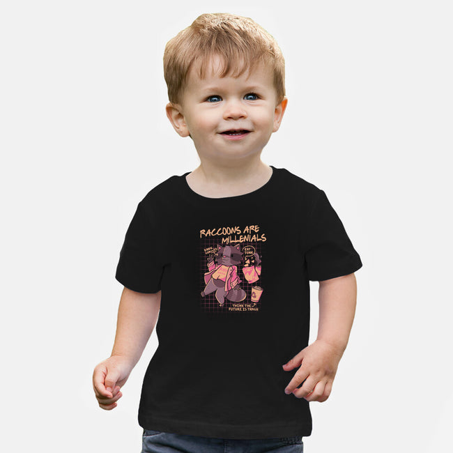 Raccons Millenials-Baby-Basic-Tee-yumie