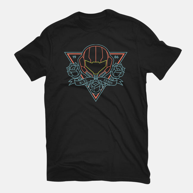 Neon Hipster Samus-Unisex-Basic-Tee-Astrobot Invention