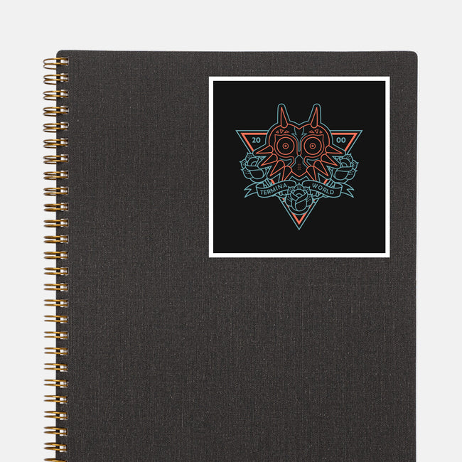 Neon Hipster Majora-None-Glossy-Sticker-Astrobot Invention