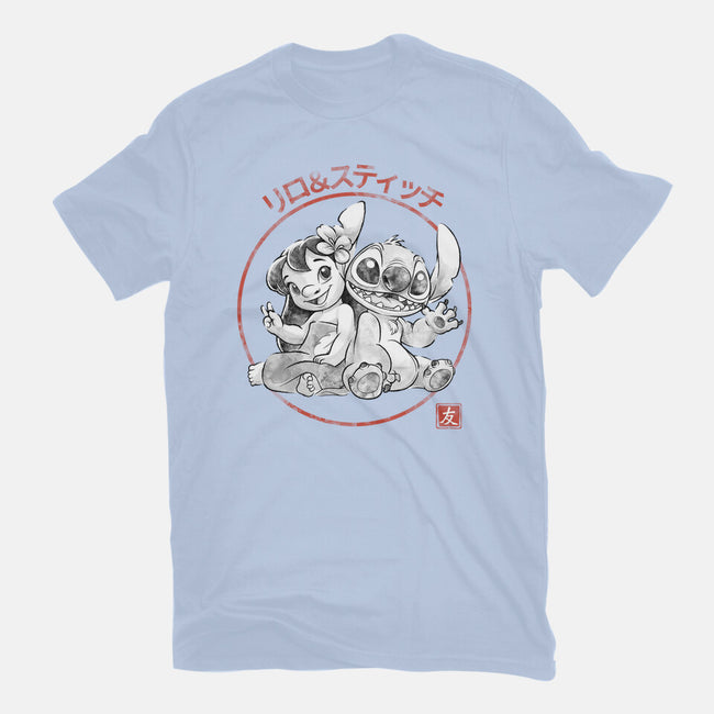 Aloha And Cosmo Sumi-E-Mens-Basic-Tee-Astrobot Invention