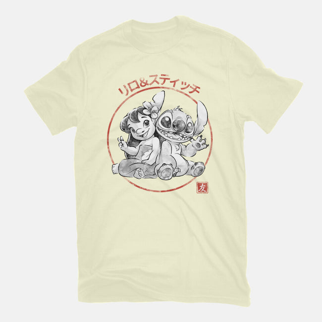 Aloha And Cosmo Sumi-E-Mens-Premium-Tee-Astrobot Invention