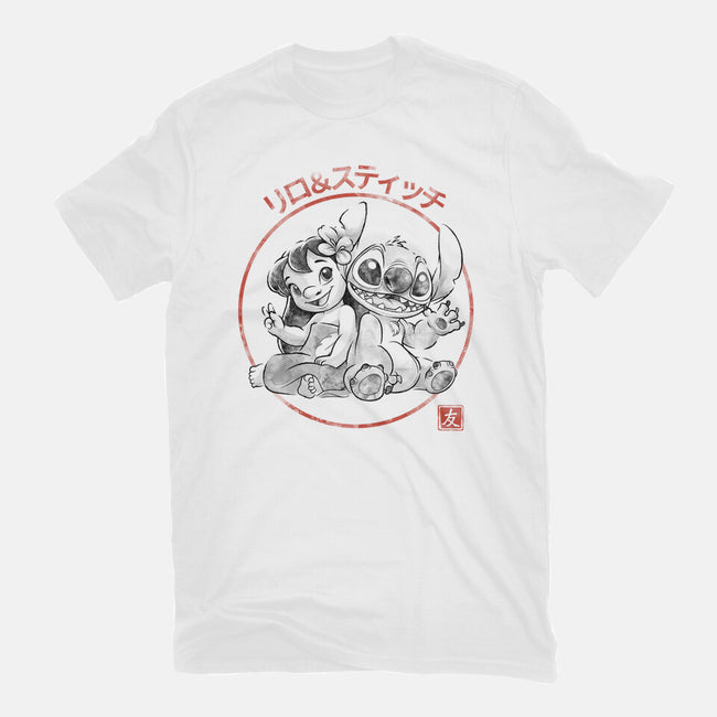 Aloha And Cosmo Sumi-E-Mens-Premium-Tee-Astrobot Invention