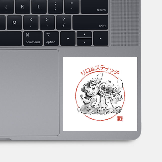 Aloha And Cosmo Sumi-E-None-Glossy-Sticker-Astrobot Invention