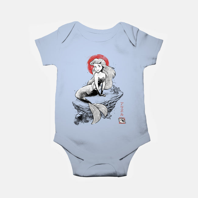 Queen Of The Wave Sumi-e-Baby-Basic-Onesie-Astrobot Invention