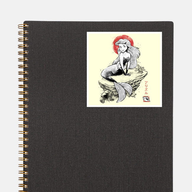 Queen Of The Wave Sumi-e-None-Glossy-Sticker-Astrobot Invention