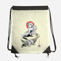 Queen Of The Wave Sumi-e-None-Drawstring-Bag-Astrobot Invention