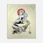 Queen Of The Wave Sumi-e-None-Fleece-Blanket-Astrobot Invention