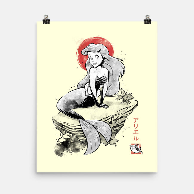 Queen Of The Wave Sumi-e-None-Matte-Poster-Astrobot Invention