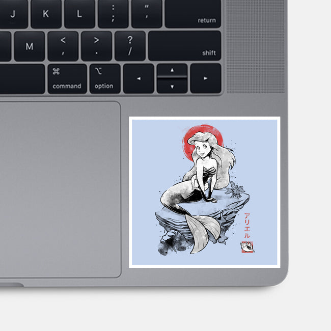Queen Of The Wave Sumi-e-None-Glossy-Sticker-Astrobot Invention