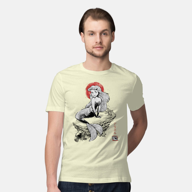 Queen Of The Wave Sumi-e-Mens-Premium-Tee-Astrobot Invention