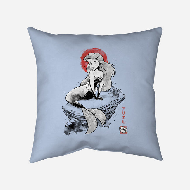 Queen Of The Wave Sumi-e-None-Removable Cover w Insert-Throw Pillow-Astrobot Invention