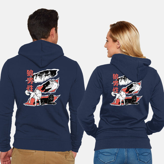 Summon Wolf-Unisex-Zip-Up-Sweatshirt-yumie