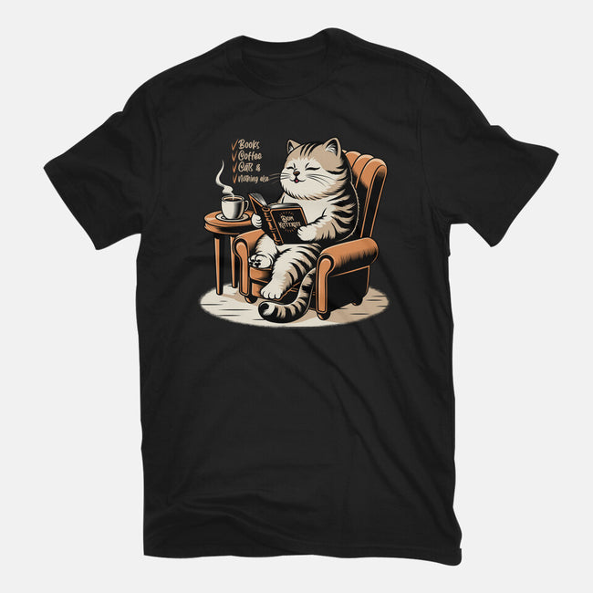 Books Coffee And Cats-Mens-Basic-Tee-Popnotic