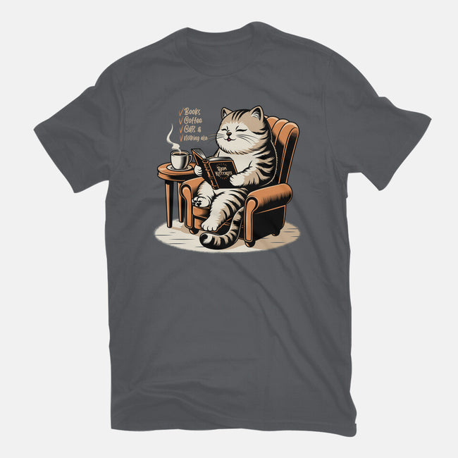 Books Coffee And Cats-Mens-Basic-Tee-Popnotic