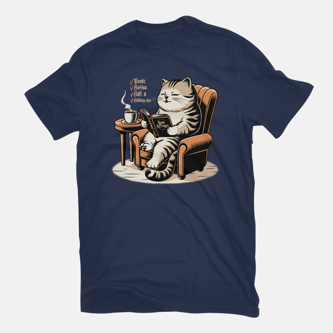 Books Coffee And Cats-Mens-Basic-Tee-Popnotic