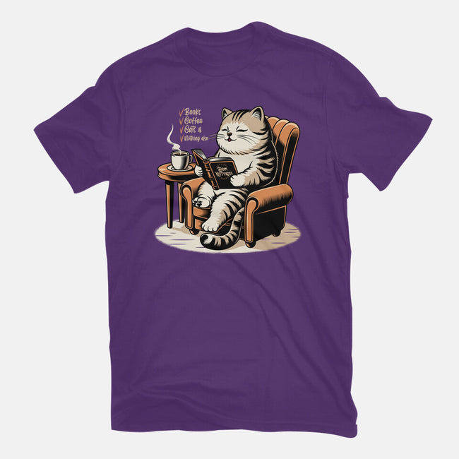 Books Coffee And Cats-Mens-Basic-Tee-Popnotic