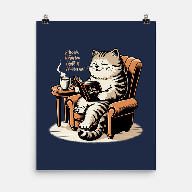 Books Coffee And Cats-None-Matte-Poster-Popnotic