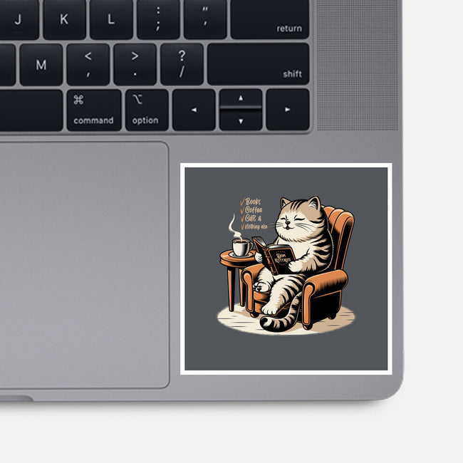Books Coffee And Cats-None-Glossy-Sticker-Popnotic