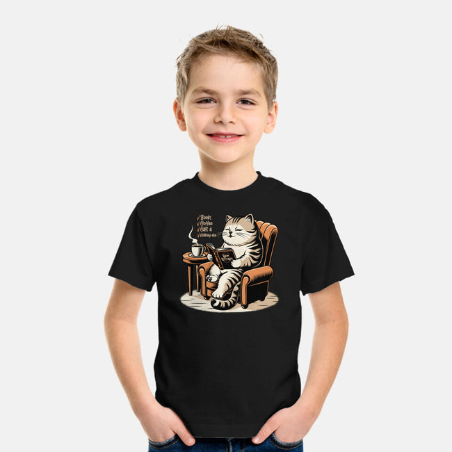 Books Coffee And Cats-Youth-Basic-Tee-Popnotic