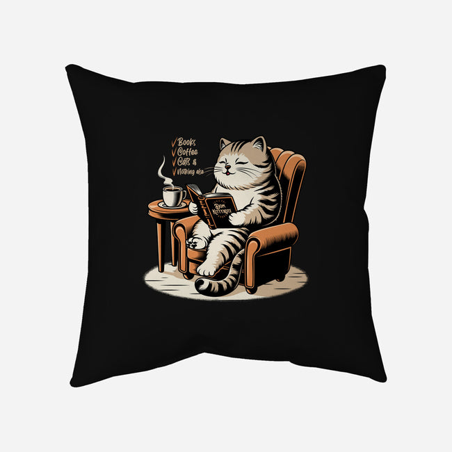 Books Coffee And Cats-None-Removable Cover w Insert-Throw Pillow-Popnotic