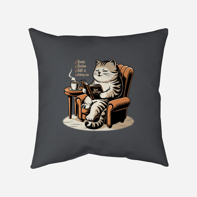 Books Coffee And Cats-None-Removable Cover w Insert-Throw Pillow-Popnotic