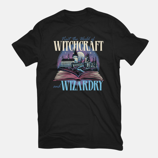 World Of Witchcraft And Wizardry-Womens-Basic-Tee-momma_gorilla