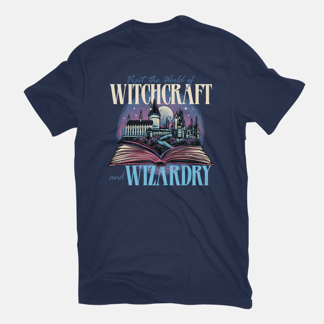 World Of Witchcraft And Wizardry-Womens-Basic-Tee-momma_gorilla