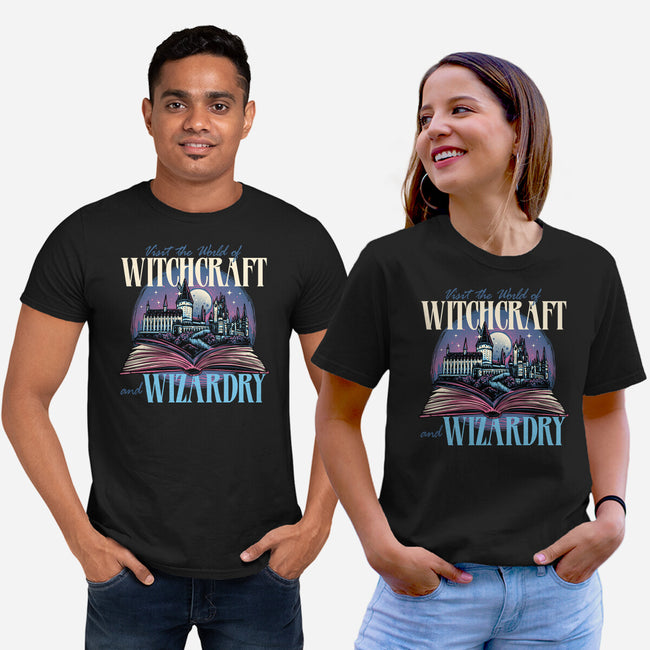 World Of Witchcraft And Wizardry-Unisex-Basic-Tee-momma_gorilla