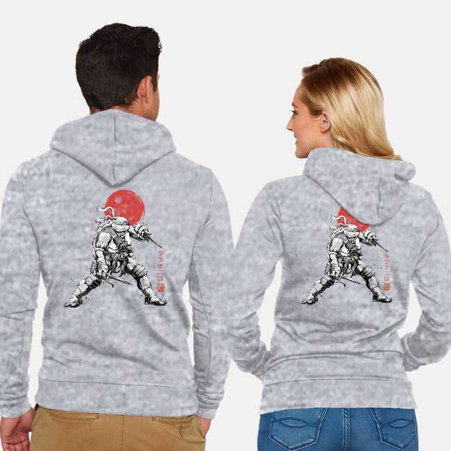 Ninja Raphael Sumi-E-Unisex-Zip-Up-Sweatshirt-Astrobot Invention