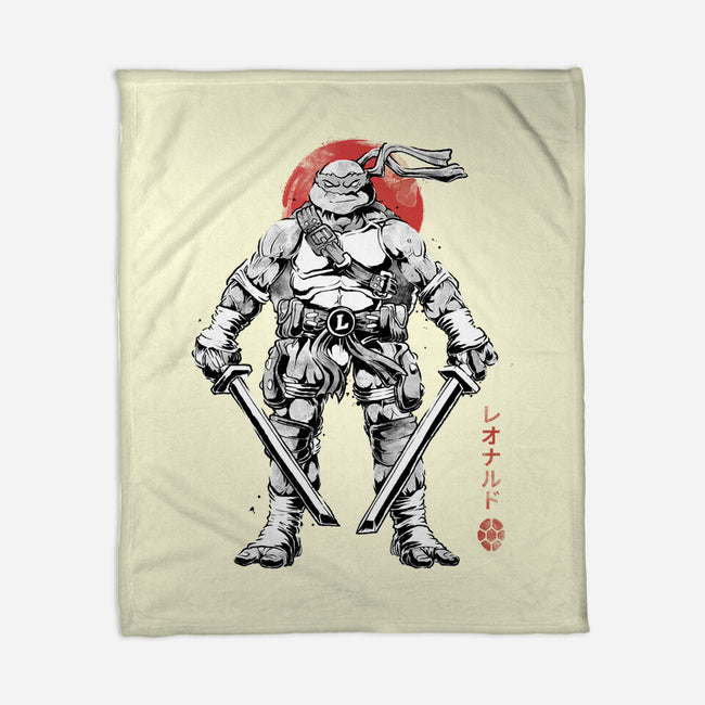 Ninja Leonardo Sumi-E-None-Fleece-Blanket-Astrobot Invention