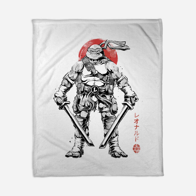 Ninja Leonardo Sumi-E-None-Fleece-Blanket-Astrobot Invention