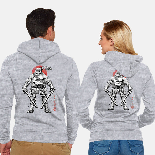 Ninja Leonardo Sumi-E-Unisex-Zip-Up-Sweatshirt-Astrobot Invention