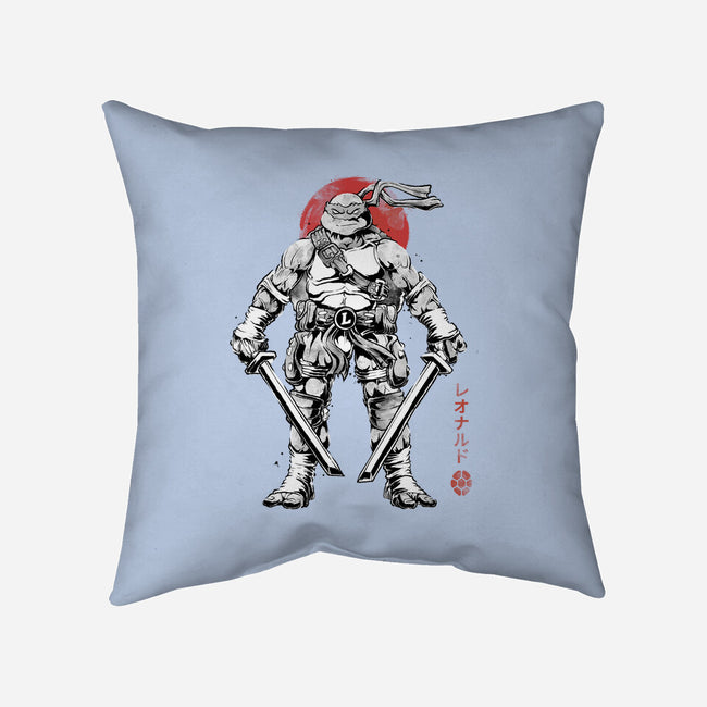 Ninja Leonardo Sumi-E-None-Removable Cover w Insert-Throw Pillow-Astrobot Invention