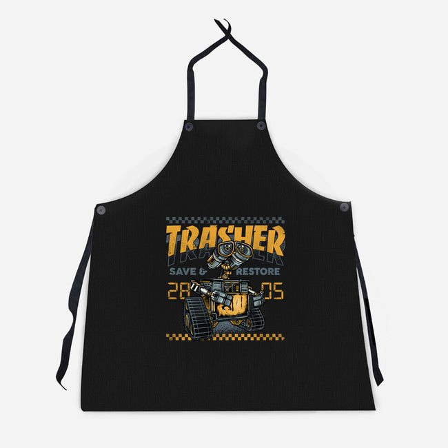 Trasher Save And Restore-Unisex-Kitchen-Apron-momma_gorilla