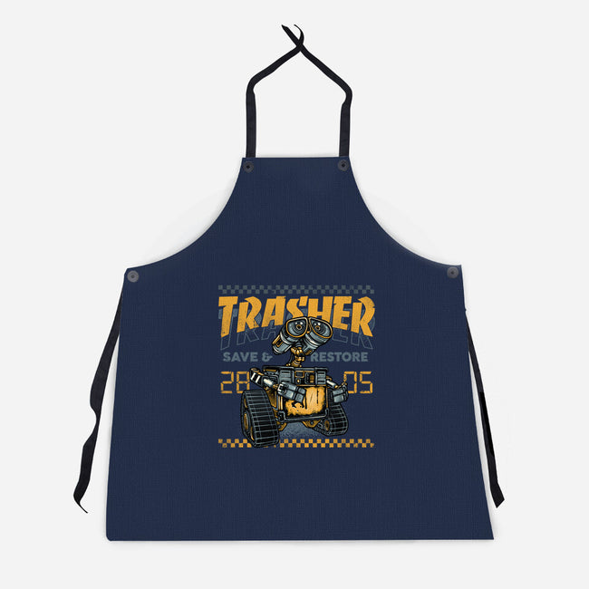 Trasher Save And Restore-Unisex-Kitchen-Apron-momma_gorilla